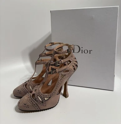 Vtg Christian Dior by John Galliano Light Brown Leather Heels 36 - Image 1 of 4