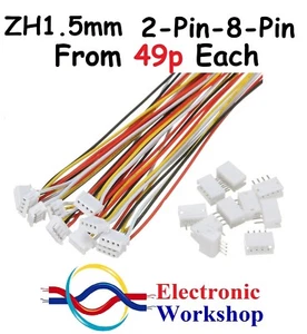 JST ZH 1,5 mm 2 pines 3 pines 4 pines micro conector PCB enchufe cable vendedor del Reino Unido - Imagen 1 de 23