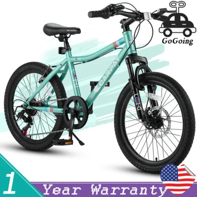 Bicicleta de montaña para niños de 20 pulgadas y 7 velocidades suspensión delantera freno de disco trasero freno en V Foto 1 de 4