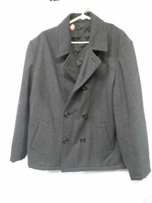 Men Size Large Black Wool Blend Peacoat PB Basics  - Image 1 of 4