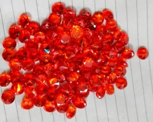 Lote de piedras preciosas sueltas de corte redondo color naranja circón natural - Imagen 1 de 2