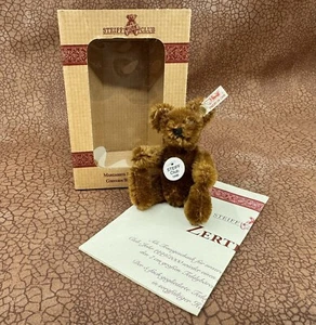 STEIFF Club Teddy Bear 1999 ~ Brown Mohair 4” EAN 420153 w/ Box & COA - Picture 1 of 5