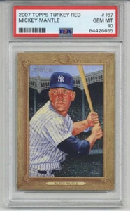 2007 TOPPS TURKEY RED #167 MICKEY MANTLE CARD NEW YORK YANKEES PSA 10 LOW POP - Picture 1 of 2