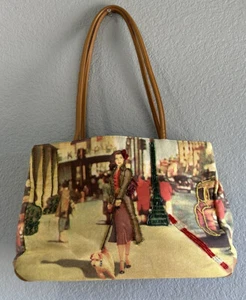 Purse Preston and York handbag retro vintage art jeweled beaded 100% cotton - Picture 1 of 18