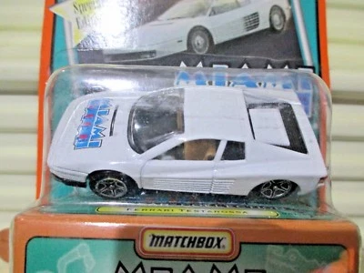 Matchbox 1997 MIAMI VICE STAR CAR White FERRARI TESTAROSSA Nu in NuBox+NuBubblpk - Image 1 of 4