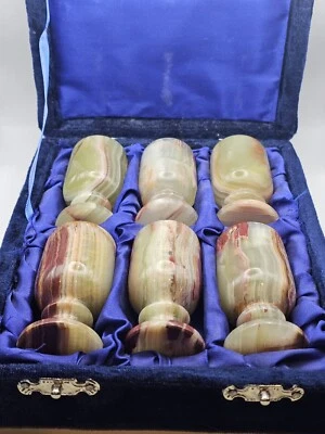 Precioso juego de vasos de vodka de ónix para 6 personas, hechos a mano Foto 1 de 4