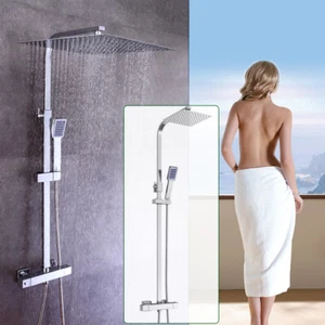 Termostato grifo de ducha juego de ducha ducha de lluvia sistema de ducha con ducha de mano acero inoxidable - Imagen 1 de 13