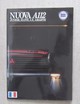Autobianchi A112 6° serie Junior - Elite - LX - Abarth Cartella stampa francese - Immagine 1 di 2