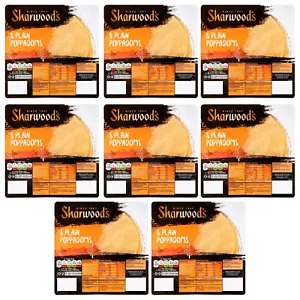 Sharwoods Plain Poppadoms 8 Packs 94g Ready To Eat Indian Cuisine DATED 04/23 - Picture 1 of 3