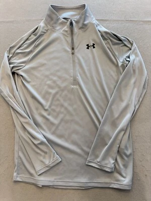 Under Armour Golf Shirt Kids Youth Boys XL Gray 1/4 Zip Stand Collar Loose Fit - Image 1 of 4