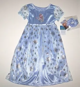 Disney Fantasy Princess Frozen Elsa Nightgown Gown Costume Glitter New Nwt Girl - Picture 1 of 7