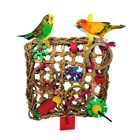 Wood/Seagrass Bird Climbing Net Hanging Parrot Foraging Net Toy  Bird Cage