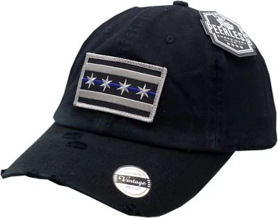 Blue Line Chicago Flag Hat Vintage Slouch Buckle Back - Image 1 of 3