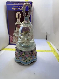 Classic Treasures Musical Dinner Bell Water Globe Swan Always Music USED Good - Picture 1 of 3