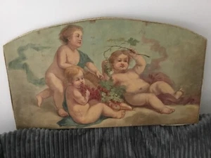 Original French 18 Cent Antique Oil PAINTING on canvas, putti - Picture 1 of 11