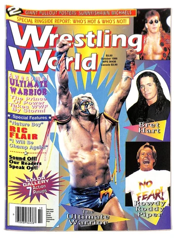 The Ultimate Warrior WRESTLING WORLD Magazine October 1996 wwf nwa wcw NO POSTER Cover