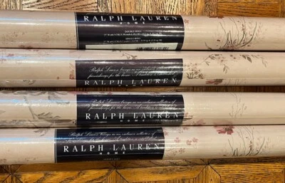 4 Rolls Ralph Lauren Home Wallpaper Pink Flowers LWP17685 RUN-01 27” X 5 Yards - Image 1 of 4