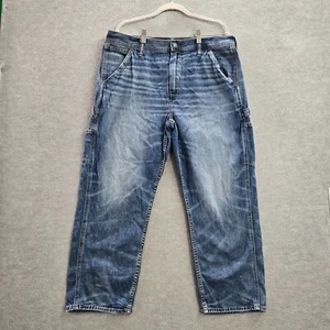 American Eagle Pants 34X30 Blue Denim Carpenter Baggy Grunge Skater Y2K - Picture 1 of 11
