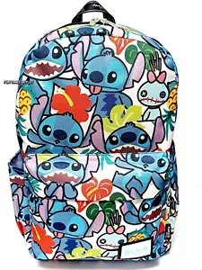 Disney Lilo Stitch Scrump Art Print Large 17" Backpack Travel Carry All Book Bag - Picture 1 of 9