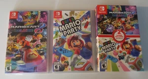 Mario Kart 8 Deluxe + Super Mario Party Nintendo Switch Game Double Pack RARE - Picture 1 of 3