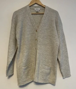 SPORTSGIRL 100% Wool Vintage Grandpa Cardigan Ribbed Button Up V-neck Sz S 80’s - Bild 1 von 17