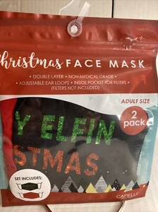 Máscaras faciales navideñas Capelli New York 2pk nuevas - Imagen 1 de 5
