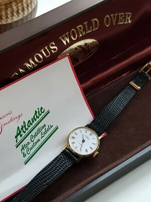 RARE LADIES ATLANTIC RECORDS V.I.P PROMO HAND WIND WATCH OG BOX NORTHERN SOUL - Image 1 of 4