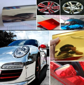 Useful - Decors Car House Glossy Mirror Chrome Vinyl Wrap Decal Sticker Sheet AB - Picture 1 of 38