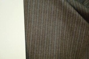 4.5 yds English WOOL Fabric 120s Flannel 9 oz Suiting Stripe Gray 162" BTP - Picture 1 of 4