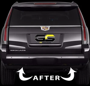 2015 - 2020 Cadillac Escalade Rear Bumper Reflector Blackout Lens Cover Kit - Picture 1 of 7