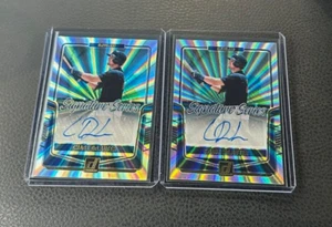 2024 Panini Donruss Chase DeLauter Signature Series Lazer Auto 2 Card Lot - Picture 1 of 1
