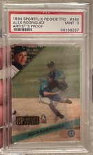 PSA 9 MINT ALEX RODRIGUEZ 1994 Sportflics Rookie & Traded RC Artist’s Proof