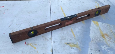Vintage Marples Mahogany Wood and brass spirit Level, 76cm long x 7cm x 2.5cm - Image 1 of 2