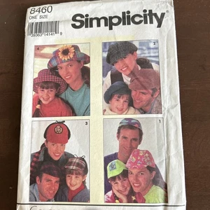 Simplicity Pattern 8460Family Hats 4 Styles Adult/Child One Size Each - Picture 1 of 3