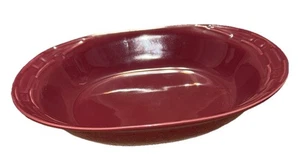 Longaberger Woven Traditions Paprika (Burgundy Red) - 13" Oval Baker Baking Dish - Picture 1 of 5