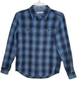 Outerknown Blanket Shirt Mens Small Blue Plaid Flannel Western Organic Cotton - Picture 1 of 7