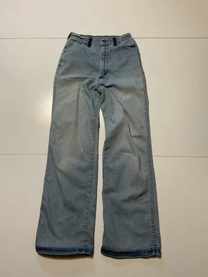 Vintage 70s Maverick High Waisted Bell Bottom Flare Hippie Wide Leg Denim Jeans  - Image 1 of 4