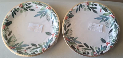 Placas descartáveis de 10 pol. folhagem de papiro de férias 32 unidades NOVAS/SELADAS - Imagem 1 de 4