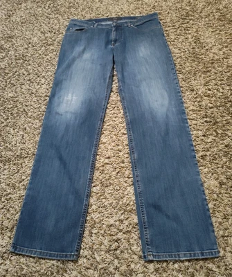 Pantalones de mezclilla Brax para hombre 35x34 (35x33 real) desgastados Cooper rectos lavado medio Foto 1 de 4