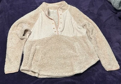 Maurices女式XL四分之一扣羊毛夏尔巴套头玫瑰金扣 — 第 1/4 张图片