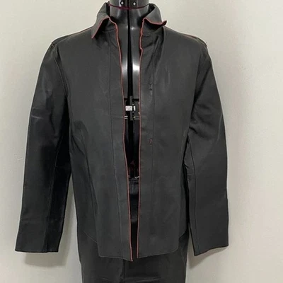 Madison Studio Black with Red Pin Stripe Leather Womens Jacket Size 8P - Image 1 of 4