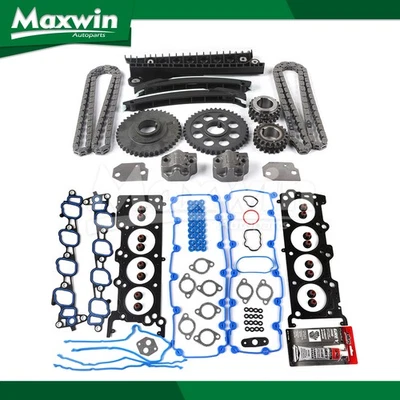 Head Gasket Set Timing Chain Kit Fit 2004 Ford E-150 Club Wagon E-350 Super Duty Foto 1 de 4