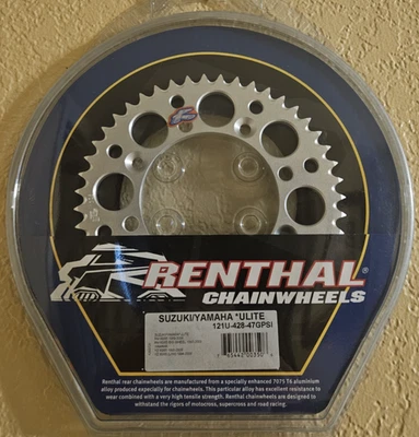 Ruedas dentales Renthal Suzuki Yamaha *Ulite 121U-428-47 GPSI 47T piñón trasero Foto 1 de 4