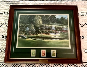 PHILLIP CROWE gerahmter Druck AUGUSTA NATIONALS 12. Loch enthält 3 Golfmarken - Bild 1 von 8