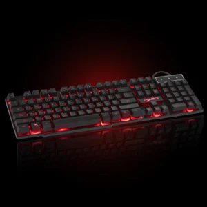 Russian English Gaming Keyboard USB 3 Backlight Modes Floating Keycaps LED B Set - Picture 1 of 12