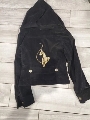 Baby PhatJacket 女孩 6X 棕色 Y2K 麂皮人造毛皮双排扣外套青少年 — 第 1/4 张图片