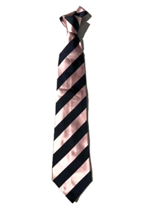 Nueva Corbata de Seda a Rayas Arnold Brant Hecha a Mano Azul y Rosa Rep - Imagen 1 de 10