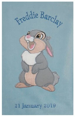 Thumper (Bambi) Personalised Applique Super Soft Fleece Blanket - Image 1 of 2