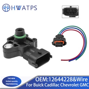 12644228 Manifold Pressure MAP Sensor &Wire For Buick Cadillac Chevrolet GMC - Picture 1 of 7