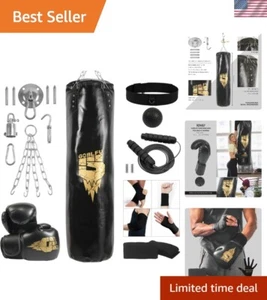 Boxsack zum Aufhängen für Erwachsene, 4 Fuß PU schwer ungefüllt Boxsack Set mit 10... - Bild 1 von 9